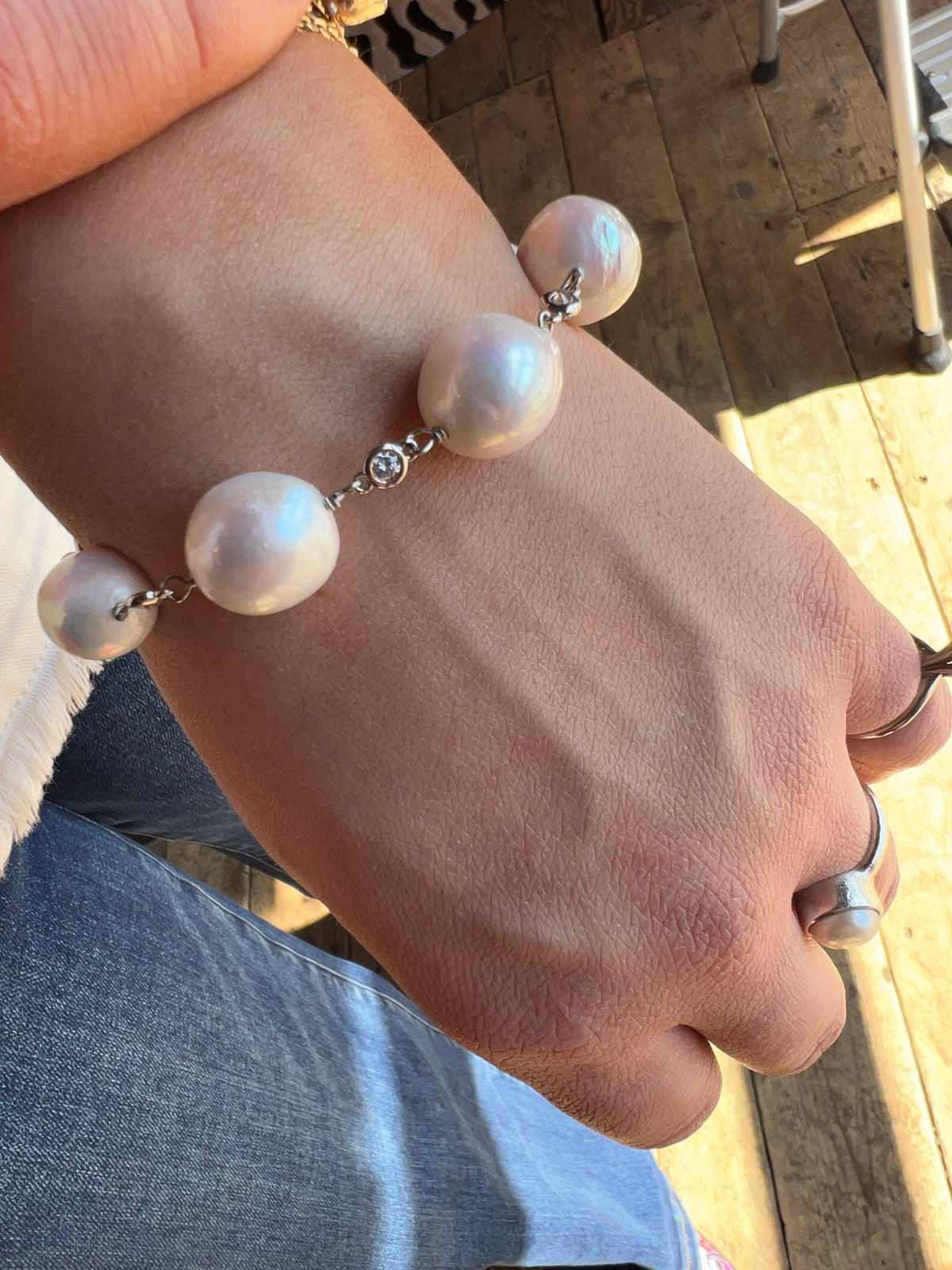 Silver/Pearl Alexandria Bracelet - GP250-01S