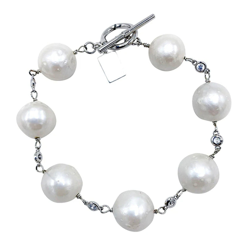 Silver/Pearl Alexandria Bracelet - GP250-01S