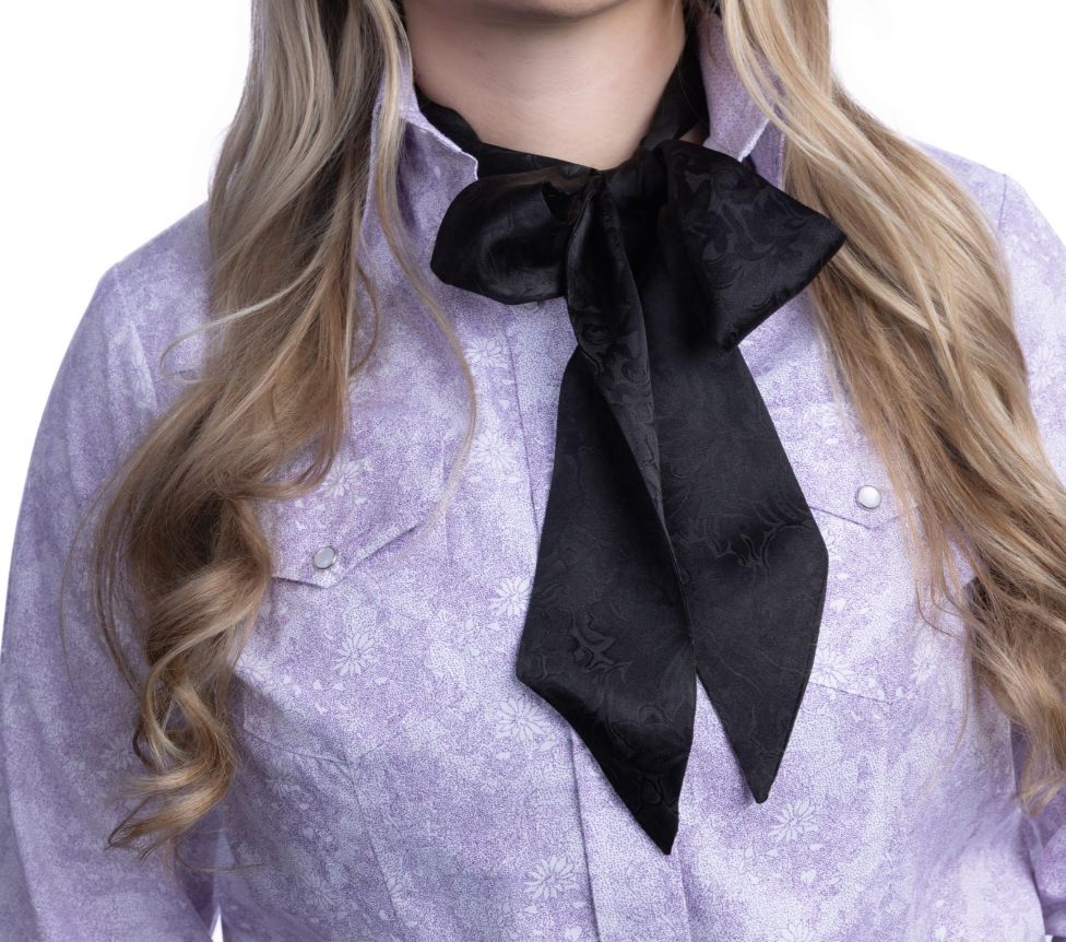 Skinny Scarf Jacquard Black - SCWT-TJB