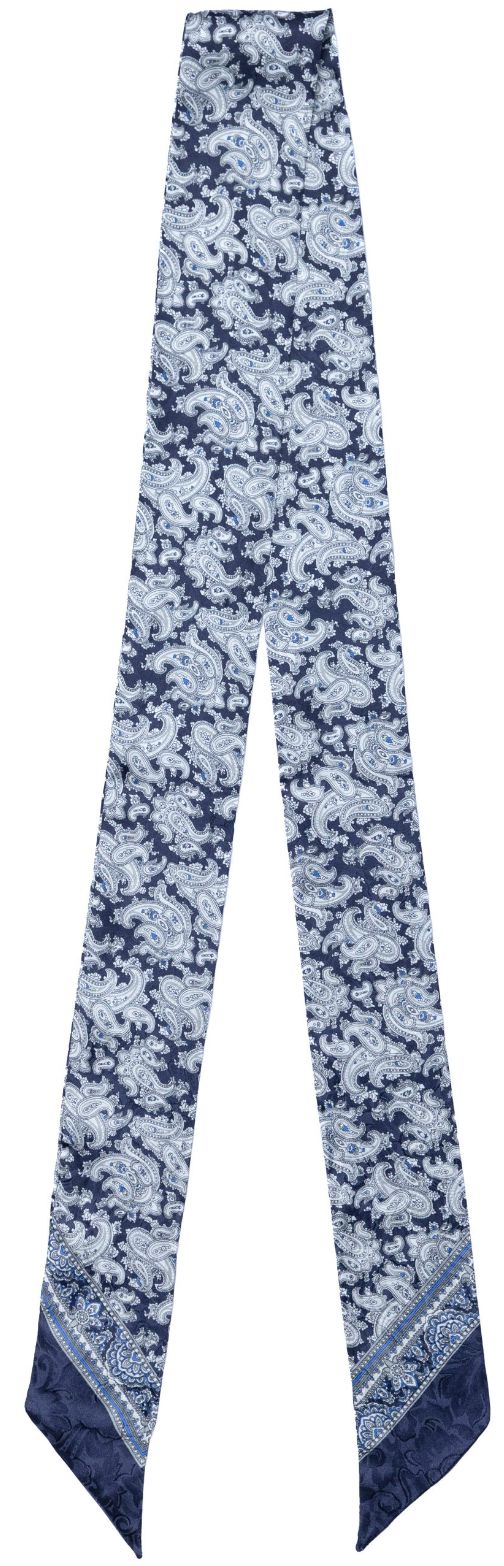 Skinny Silk Silver/Cobalt Paisley - SCWT-TPSC
