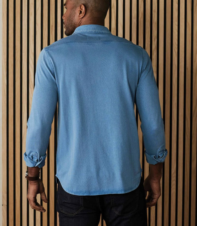 Slate Blue Men's Jersey Button Up - SHNB6