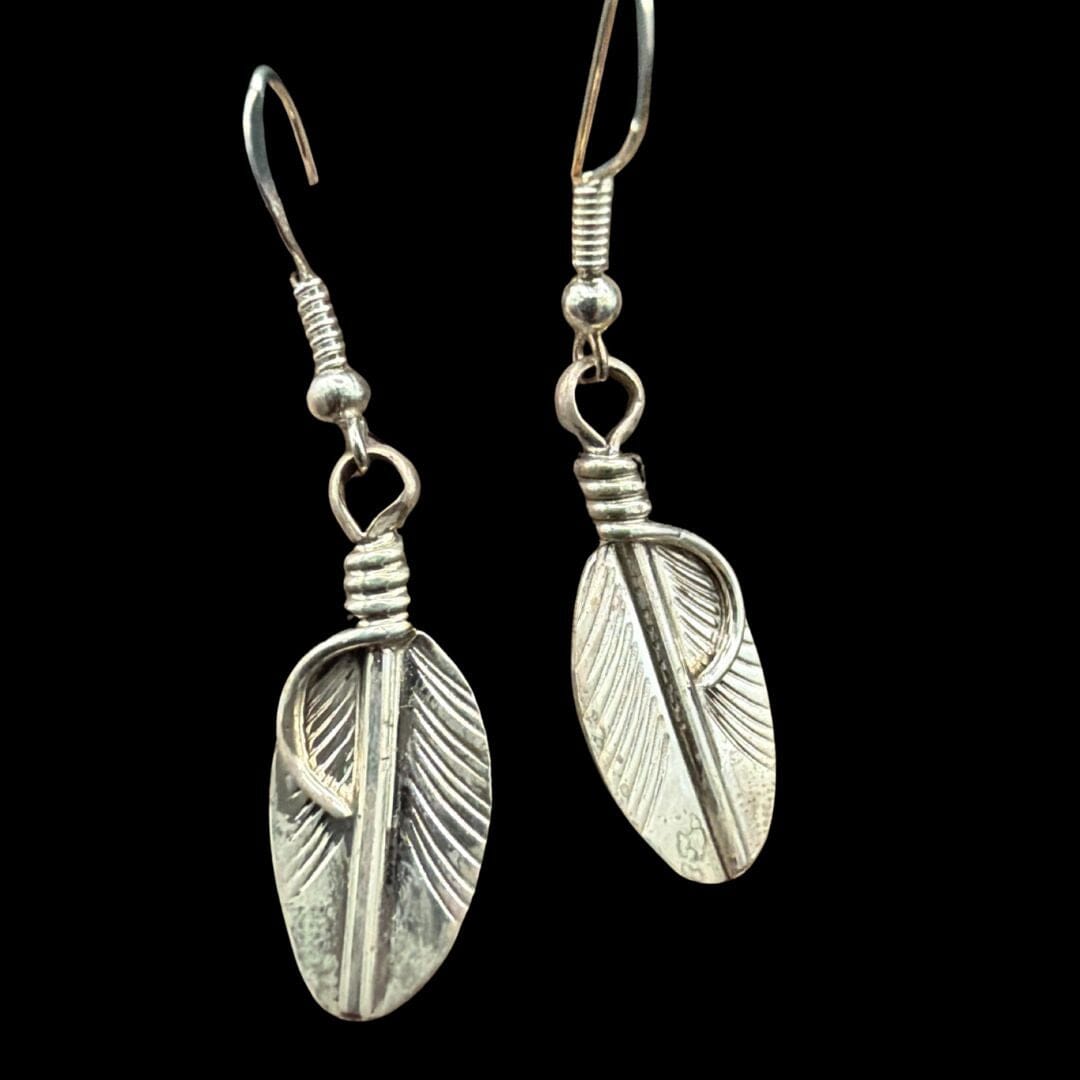 Small Dangle Feather Earrings - EITG9