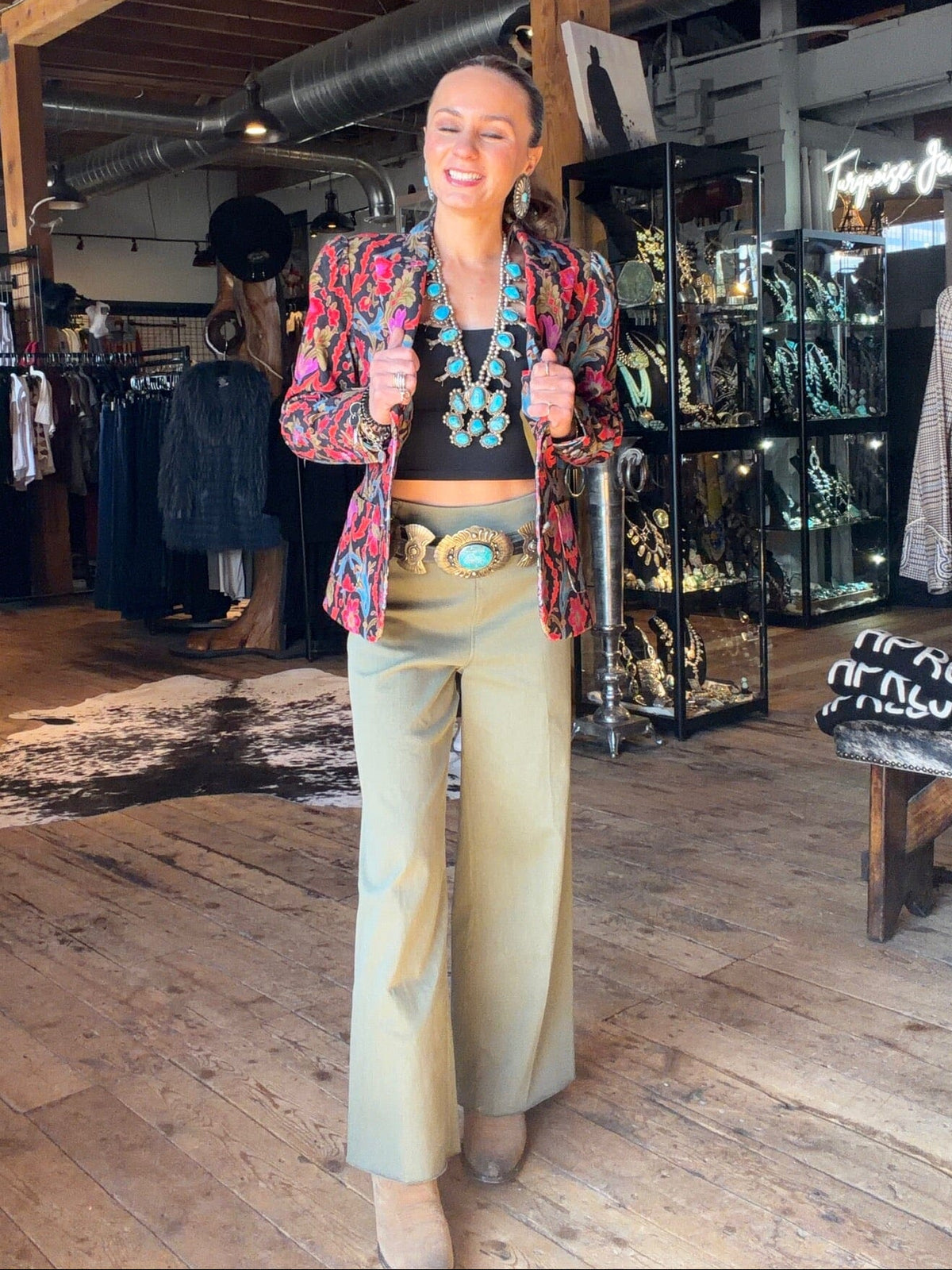 Smoked Green Erin Ankle Pant - Lysse - LY3209S