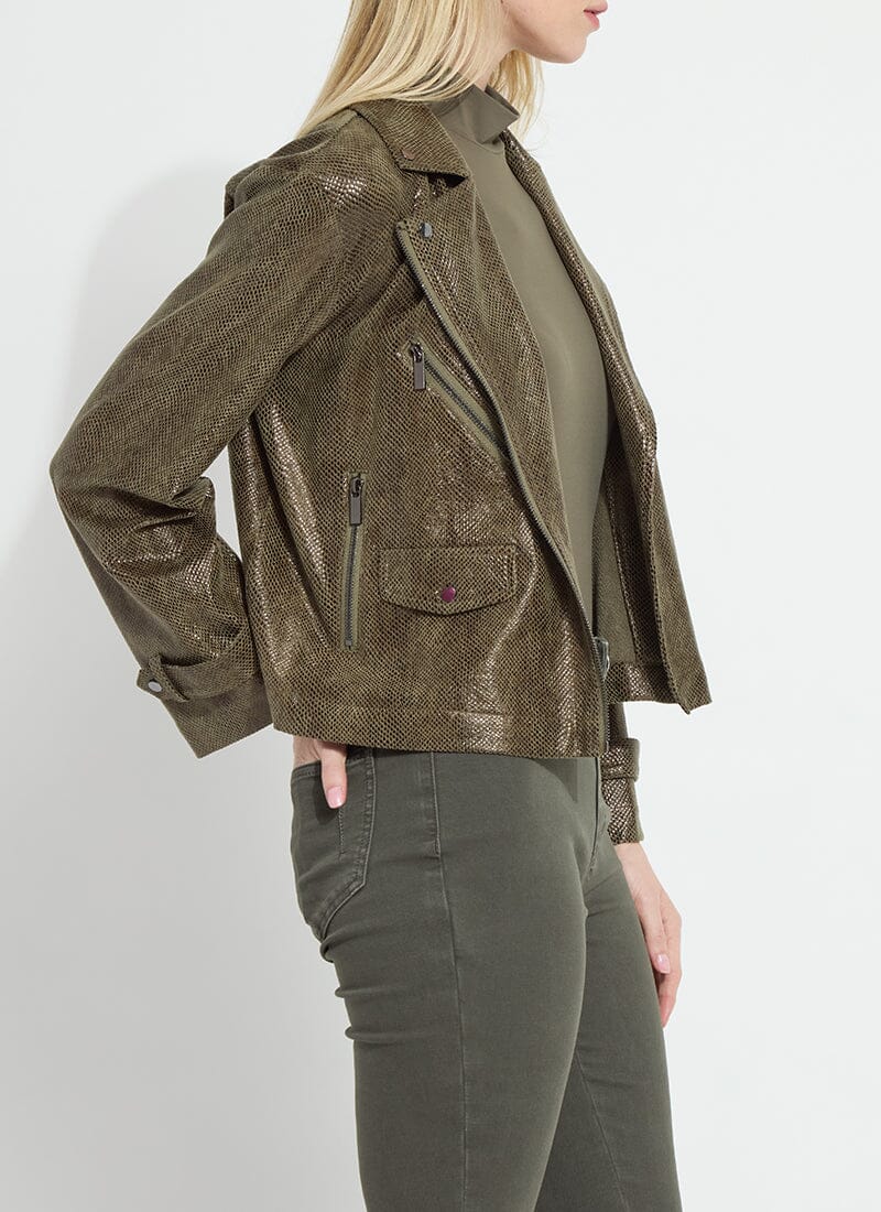 Snake Vegan Suede Moto Jacket - LY3948
