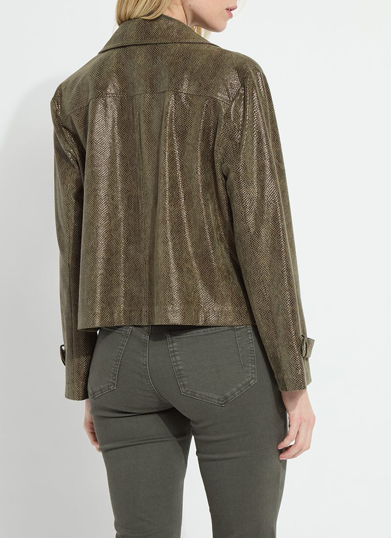Snake Vegan Suede Moto Jacket - LY3948