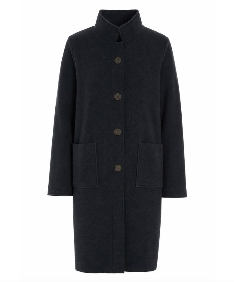 Soft Black Fleece Midi Jacket - 7182SB