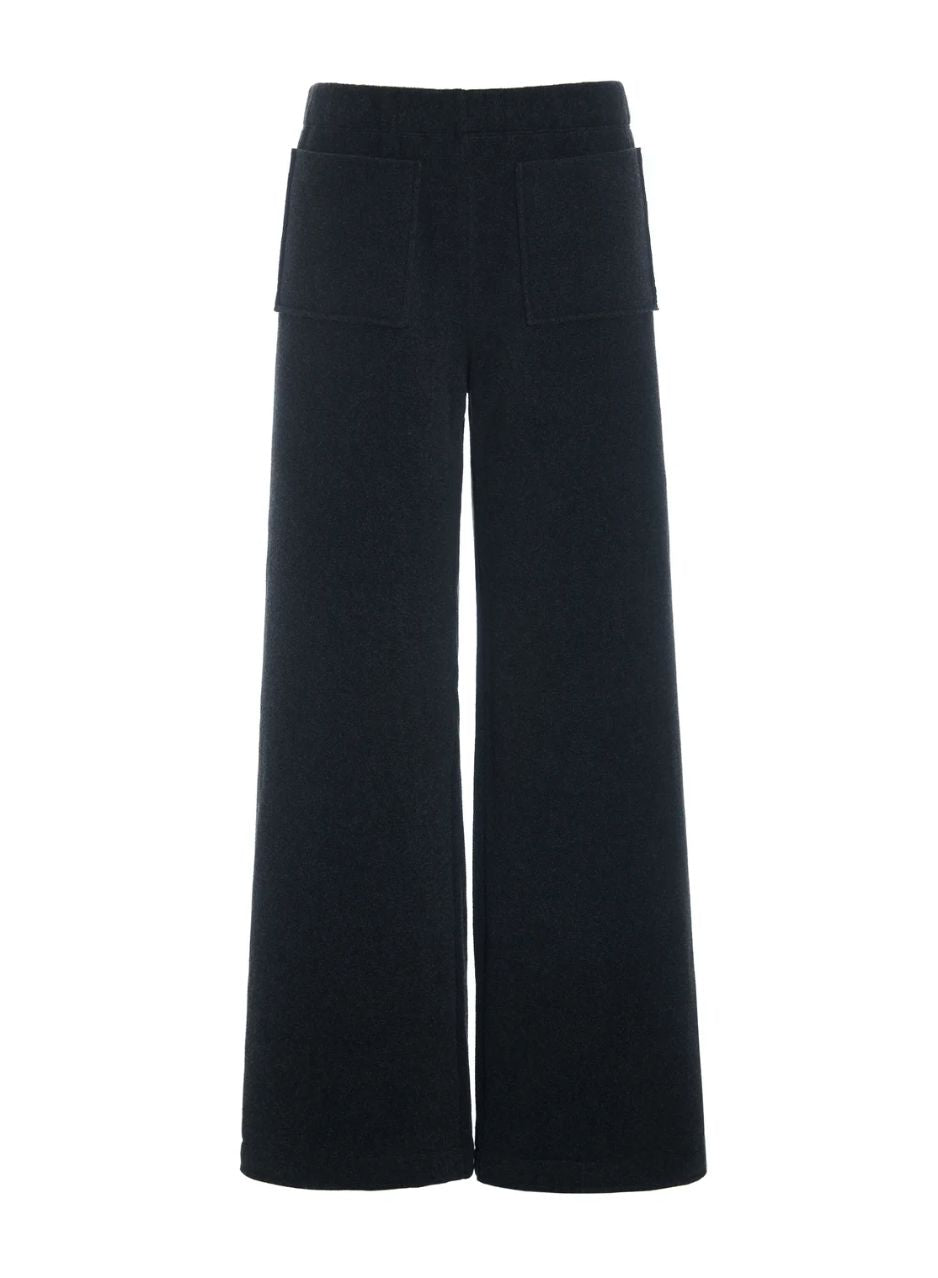 Soft Black Fleece Patch Pocket Trouser - 2125SB