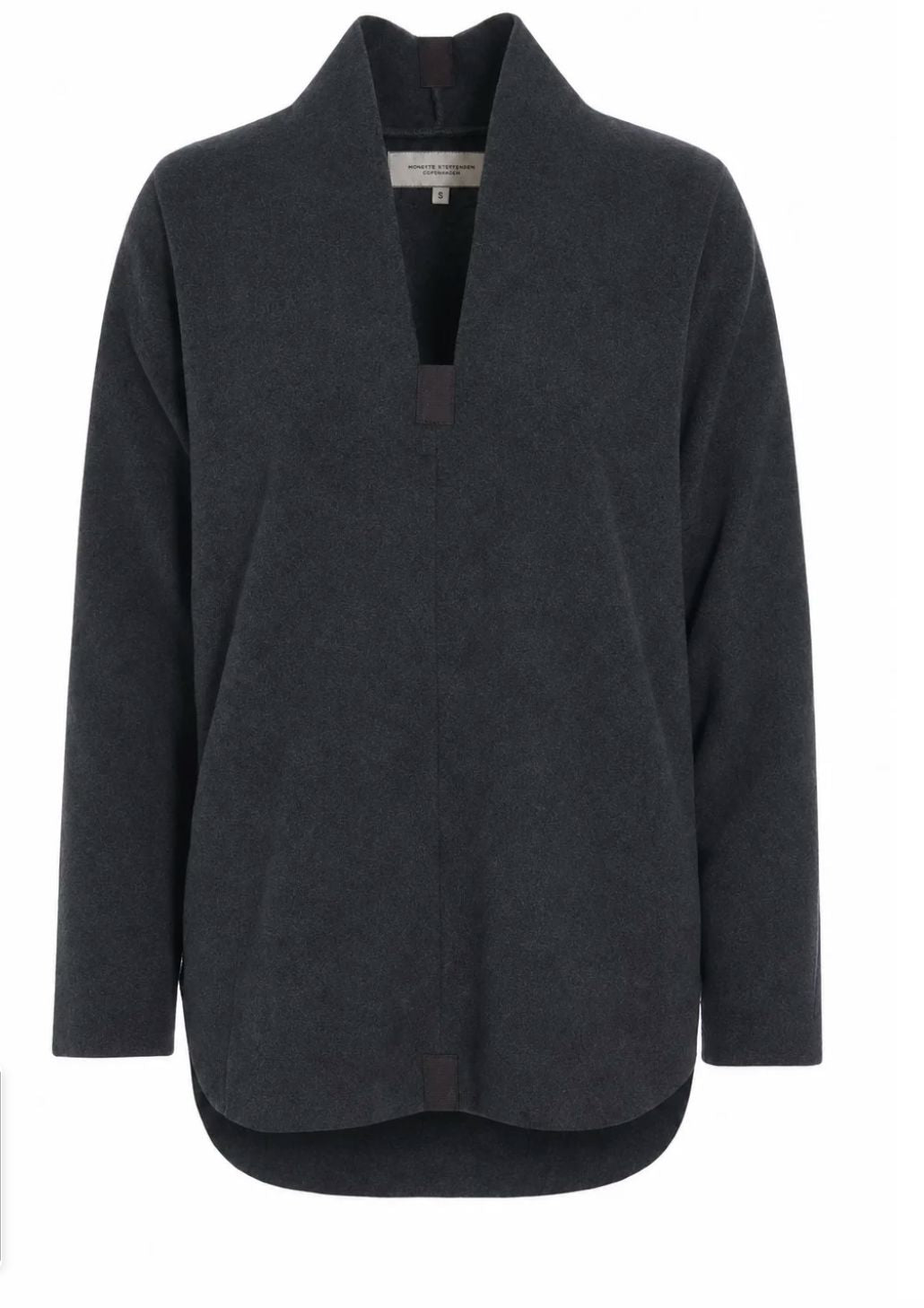 Soft Black Fleece V-Neck Top - 1414SB