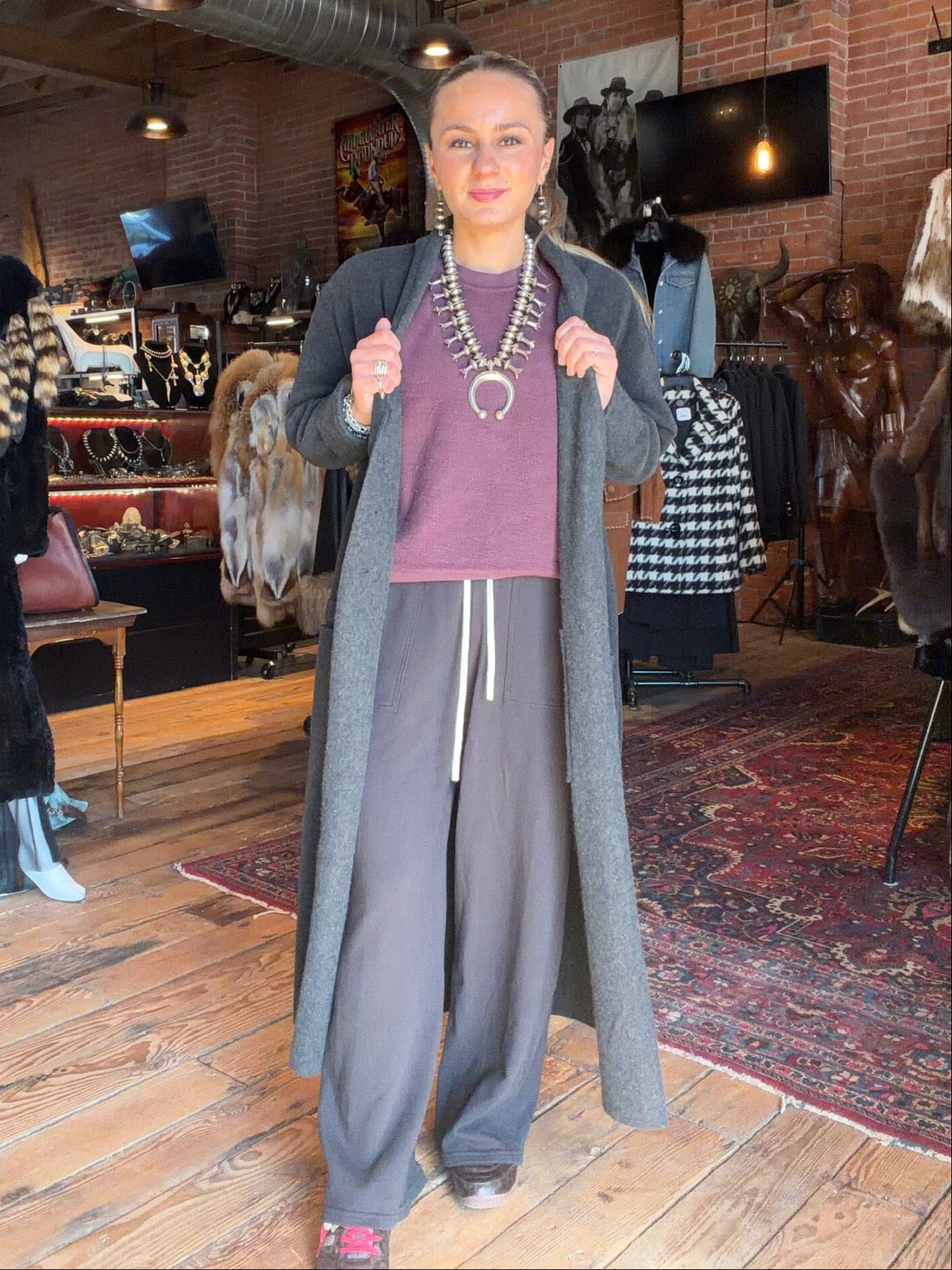 Soft Black Long Fleece Cardigan - Henriette Steffensen - 7162SB