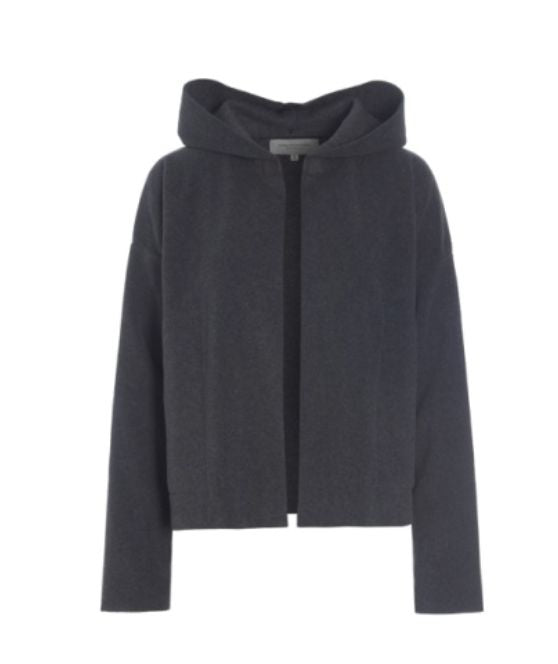 Soft Black Sporty Fleece Cardigan - 7158SB