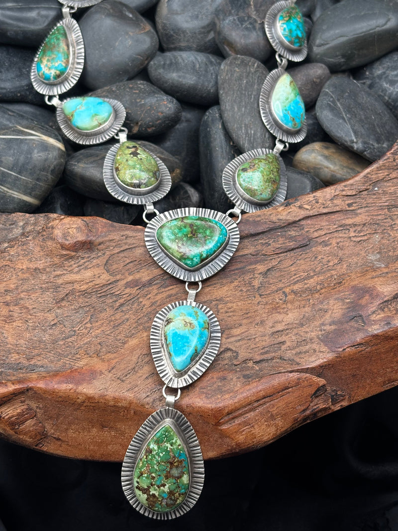 Sonoran Turquoise Lariat Statement Necklace - NSW72