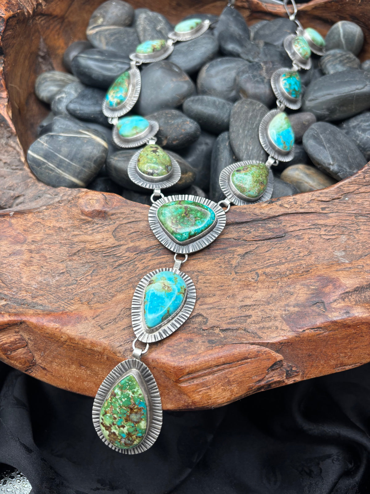 Sonoran Turquoise Lariat Statement Necklace - NSW72