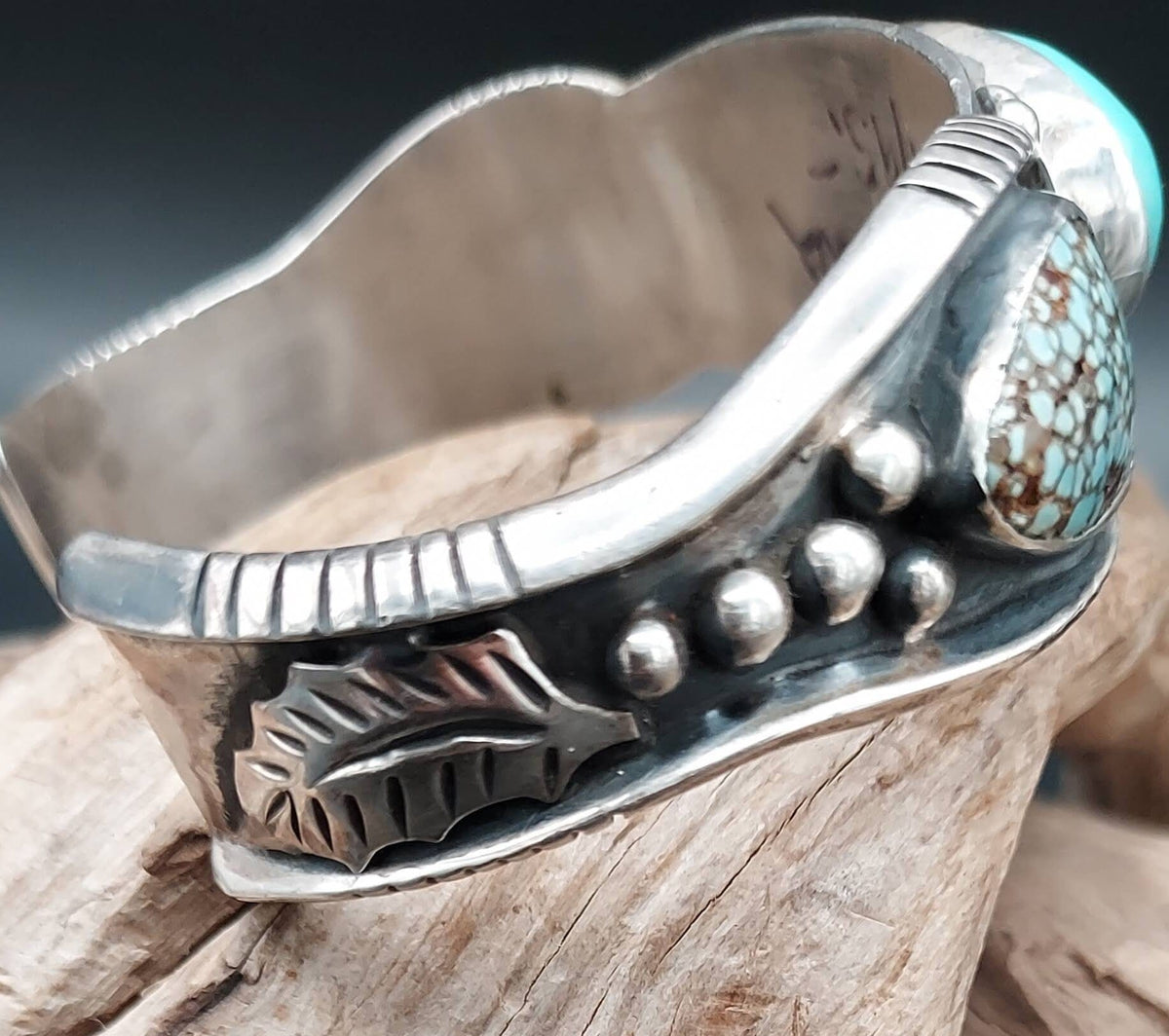 Spider Web Turquoise 3-Stone Sterling Cuff – Redesigned Watchband - CFNW2