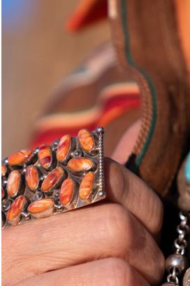 Spiny Oyster Cluster Rectangle Ring - RAZ54