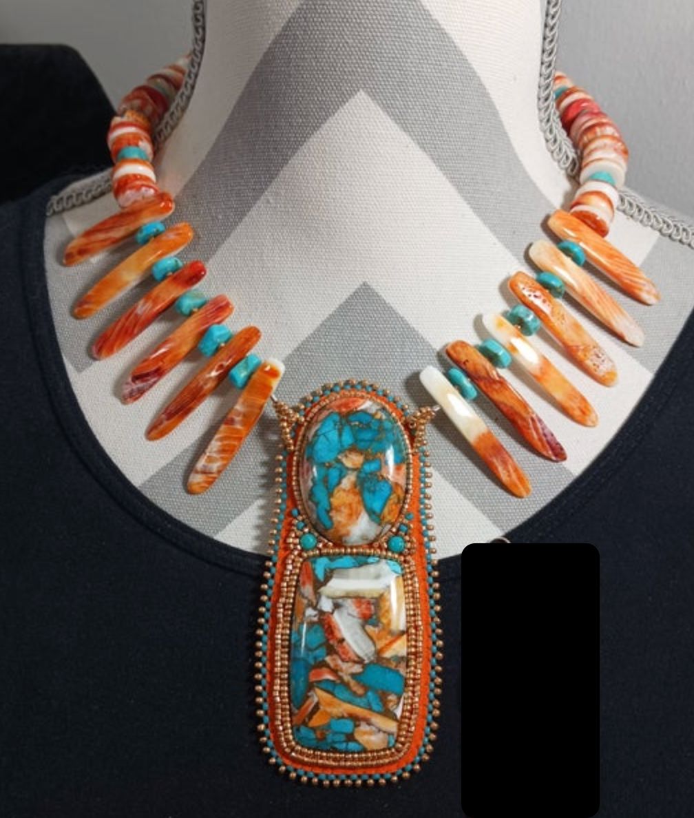 Spiny Oyster Composite/Turquoise Necklace - NSZ211