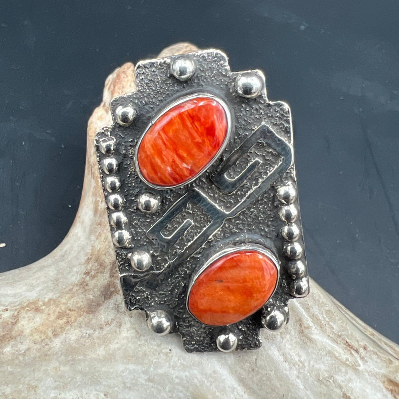 Spiny Oyster/Sterling Silver Ring - RRBJ6