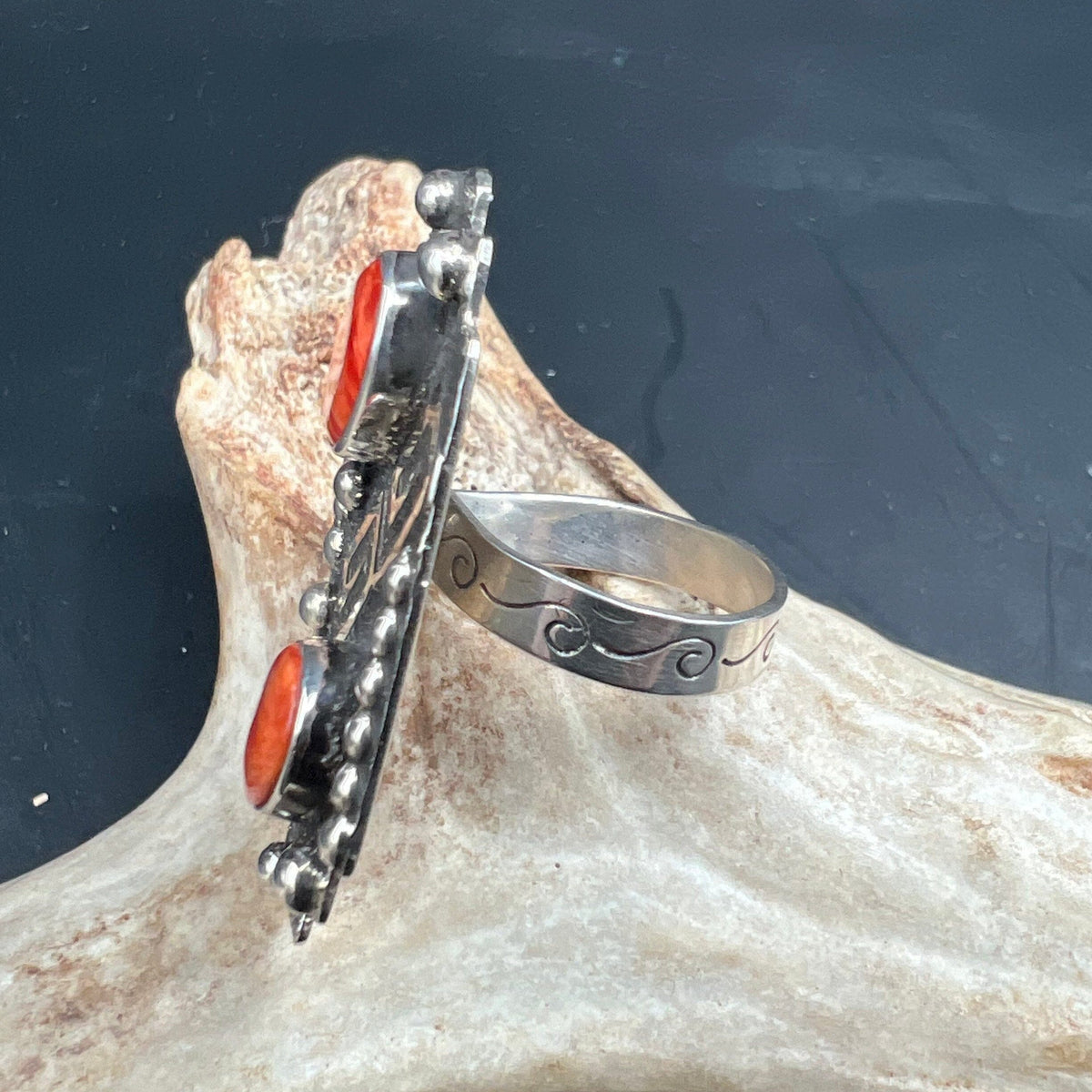 Spiny Oyster/Sterling Silver Ring - RRBJ6