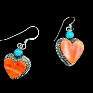 Spiny Oyster/Turquoise Heart Earring - EMH17