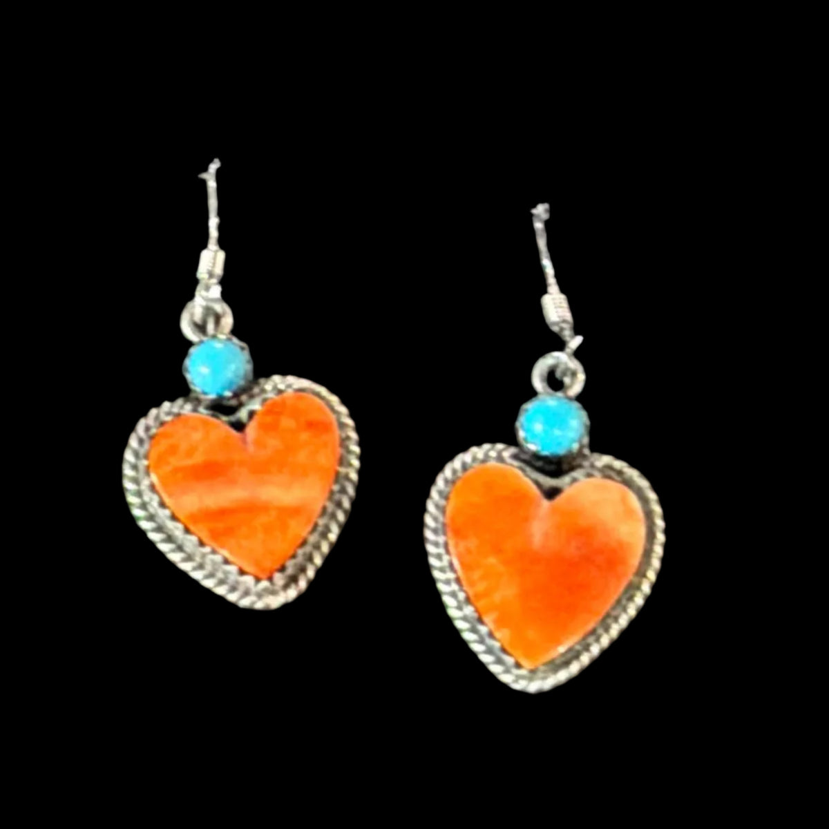 Spiny Oyster/Turquoise Heart Earring - EMH17