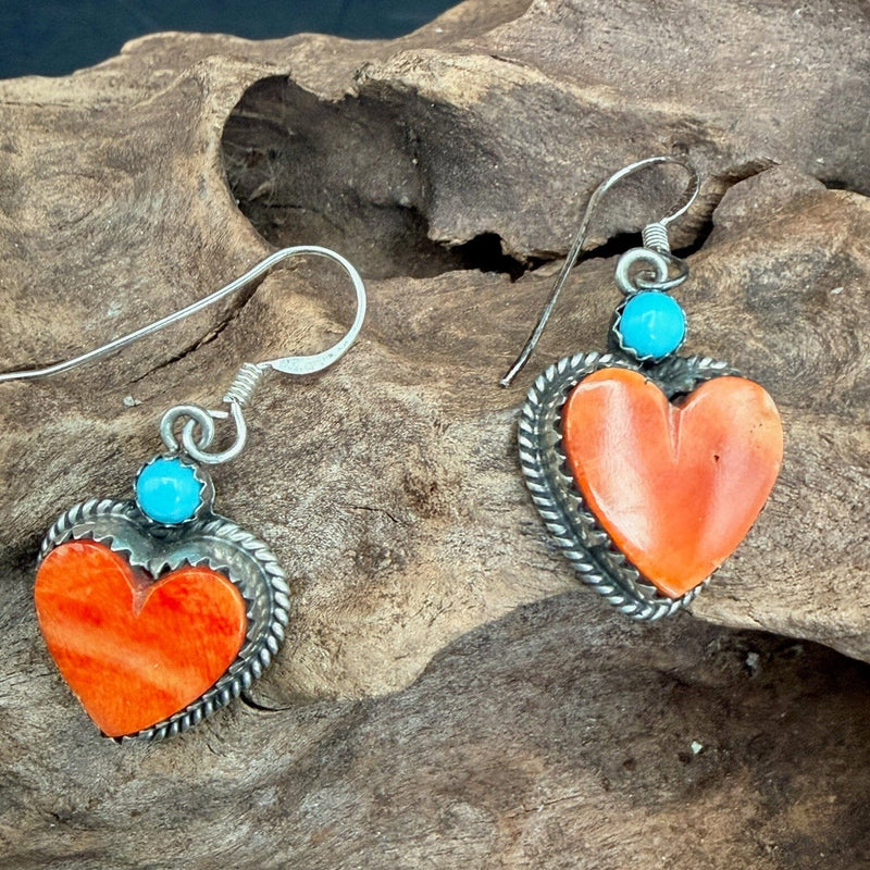 Spiny Oyster/Turquoise Heart Earring - EMH17