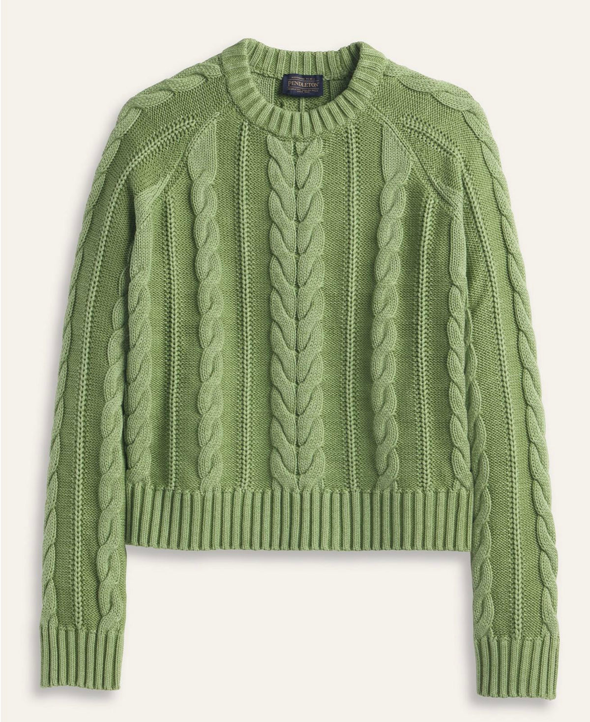 Spruce Cotton Cable Sweater- Pendleton - TC010S