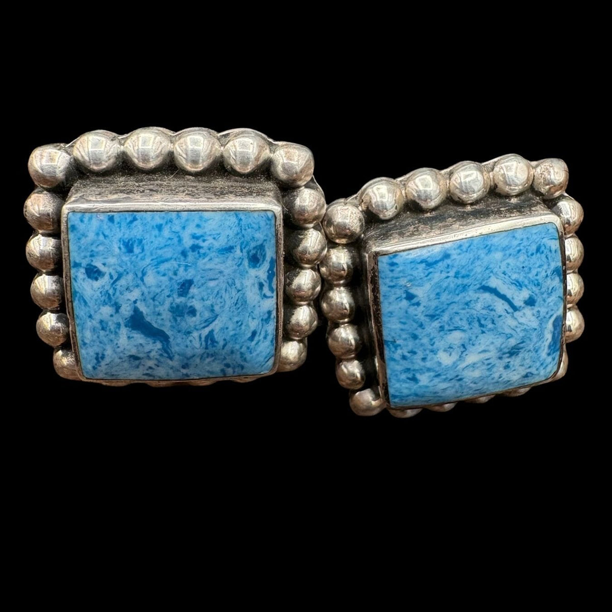 Square Blue Stone Earrings - EMH50