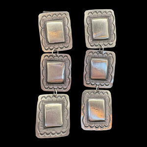 Stamped Sterling 3-Tier Earrings - EAZ240