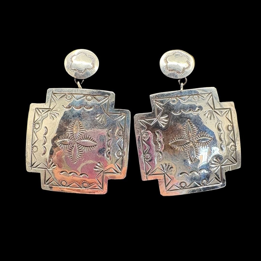 Stamped Sterling Cross Earrings - EAZ239
