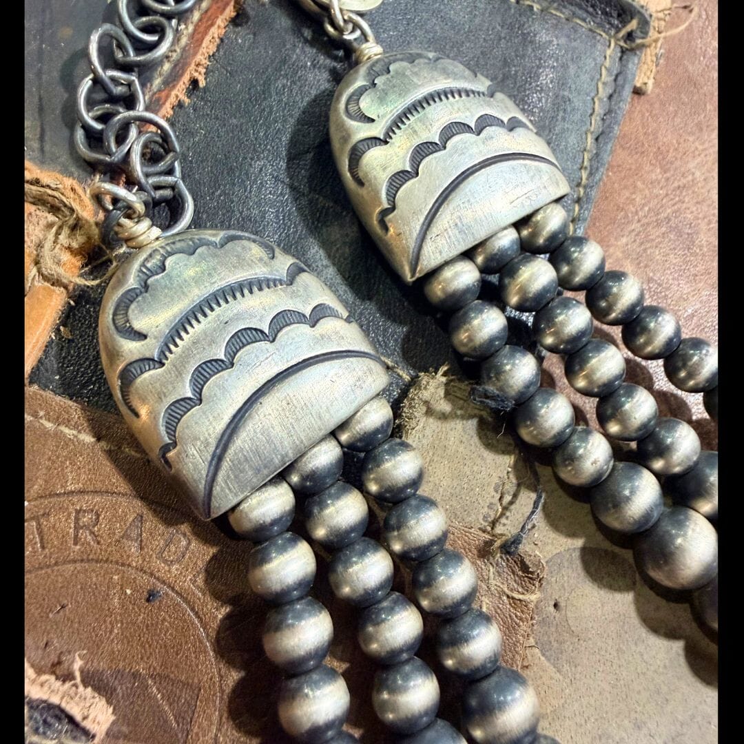 Sterling 3 Strand Navajo Pearl - NBQ20