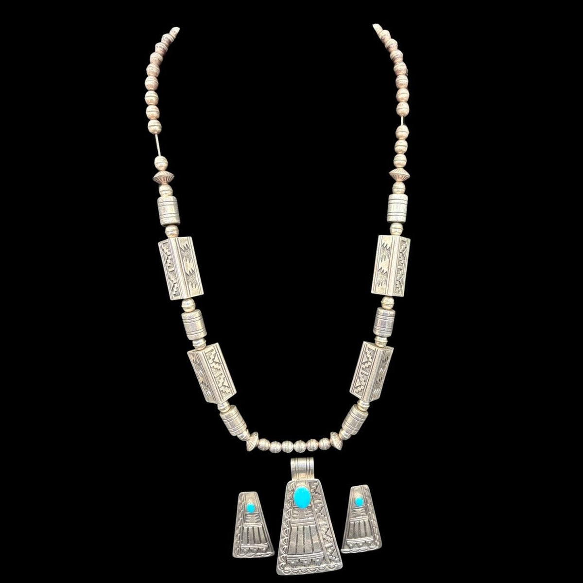 Sterling Abstract T-Bird Necklace/Earring Set - NMH71
