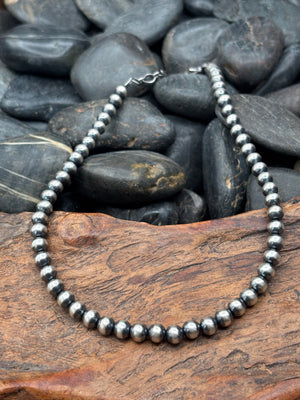 Sterling Silver 14" 6mm Bead Necklace - NSW78