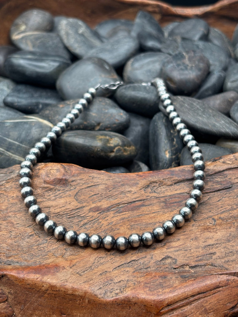 Sterling Silver 14" 6mm Bead Necklace - NSW78