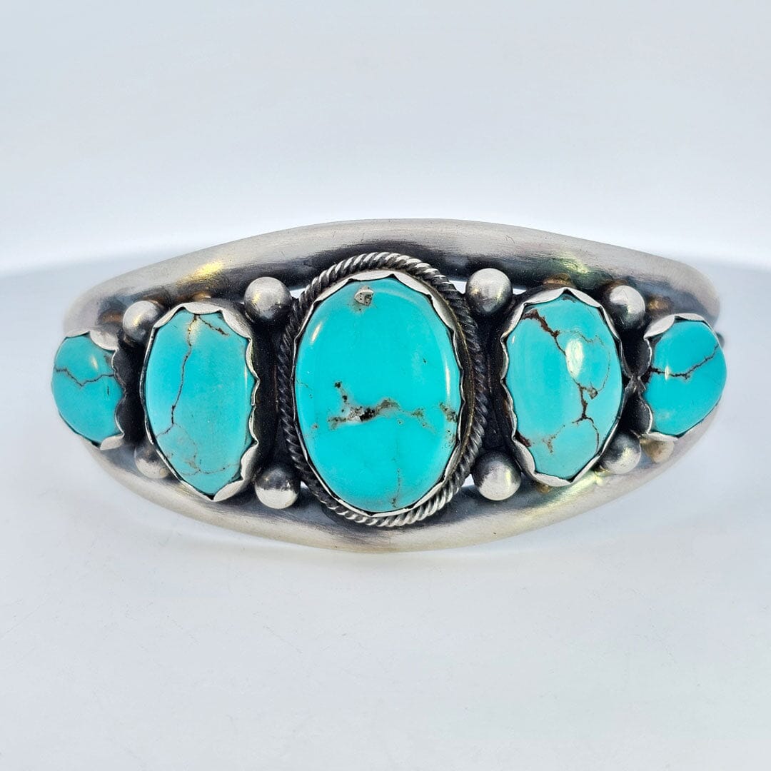 Sterling Silver 5-Stone Turquoise Cuff - CSW20