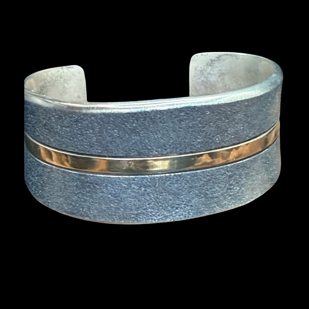Sterling Silver &amp; 14K Gold Banded Cuff – CMH244