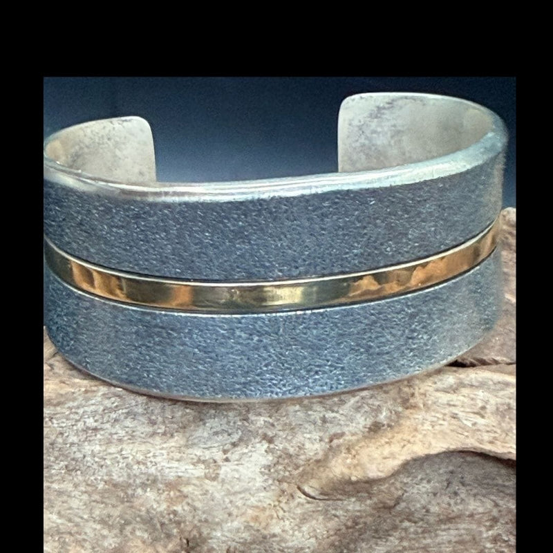 Sterling Silver &amp; 14K Gold Banded Cuff – CMH244