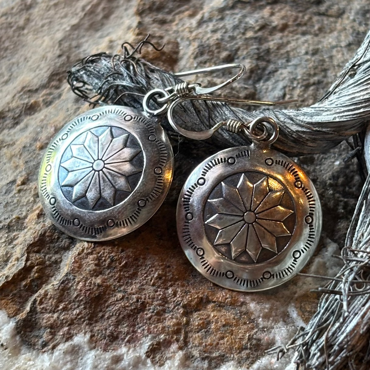 Sterling Silver Concho Earring - ESW83