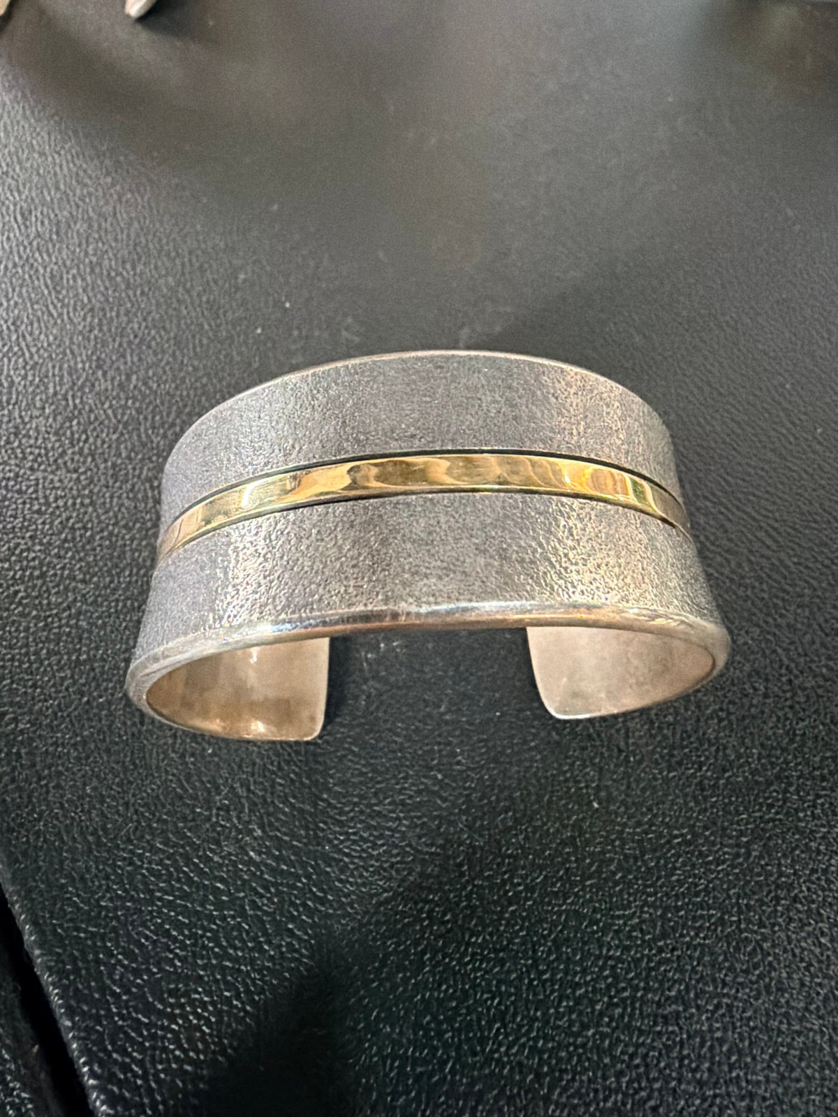 Sterling Silver Cuff/14K Band - CMH244