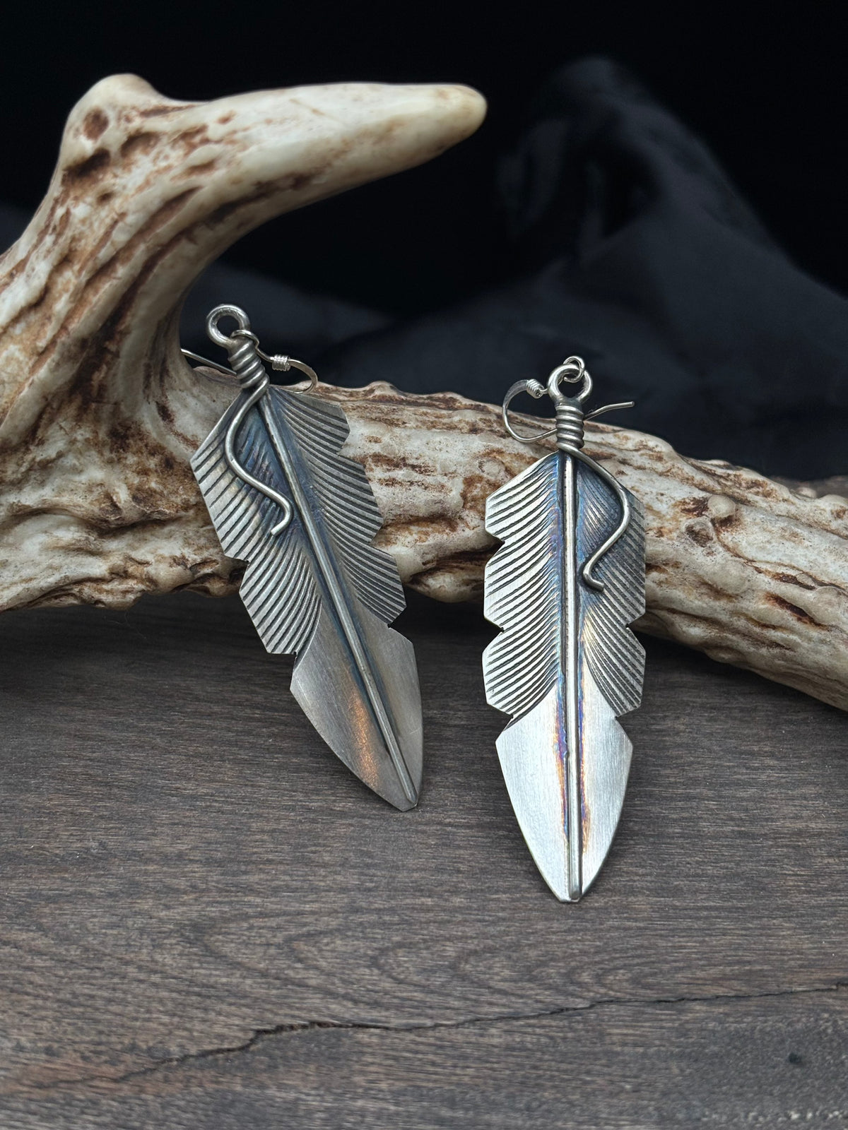 Sterling Silver Feather Earrings - ESW142