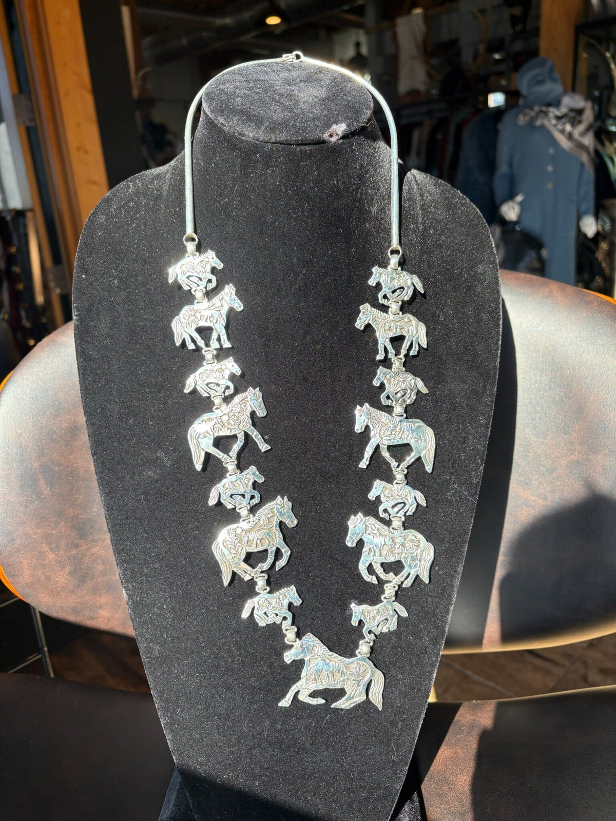 Sterling Silver Horse Necklace - NAZ51