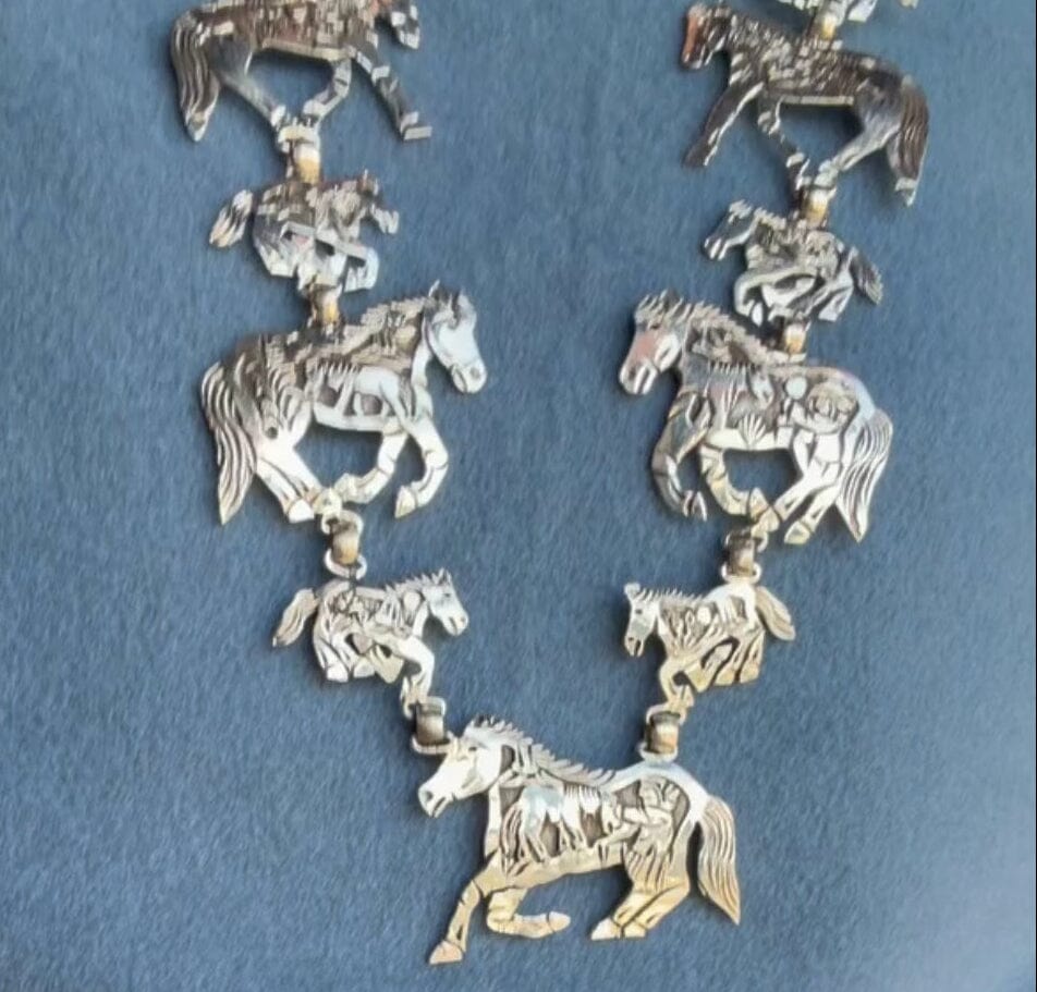 Sterling Silver Horse Necklace - NAZ51