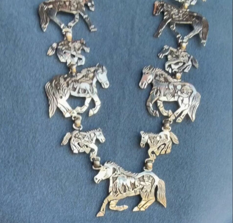 Sterling Silver Horse Necklace - NAZ51