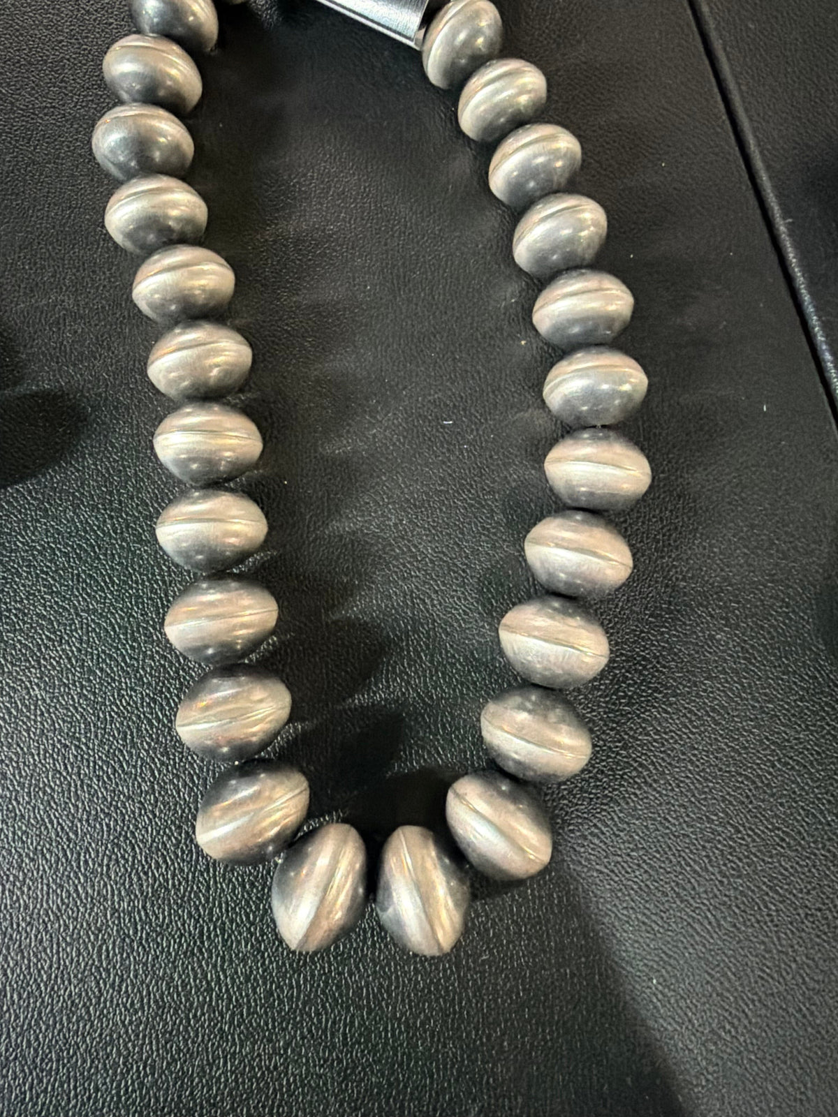 Sterling Silver Navajo Bead Necklace - NMH62