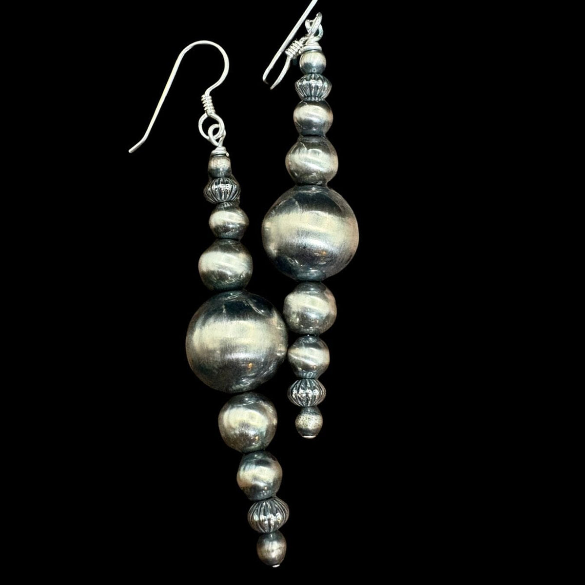Sterling Silver NP Bead Earring - ESZ369