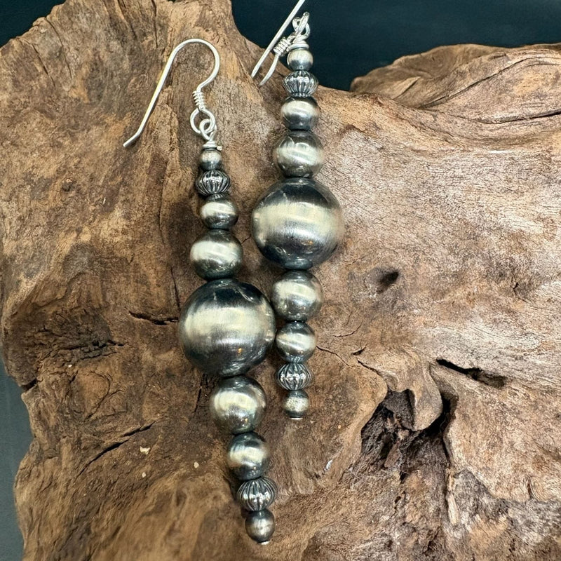 Sterling Silver NP Bead Earring - ESZ369