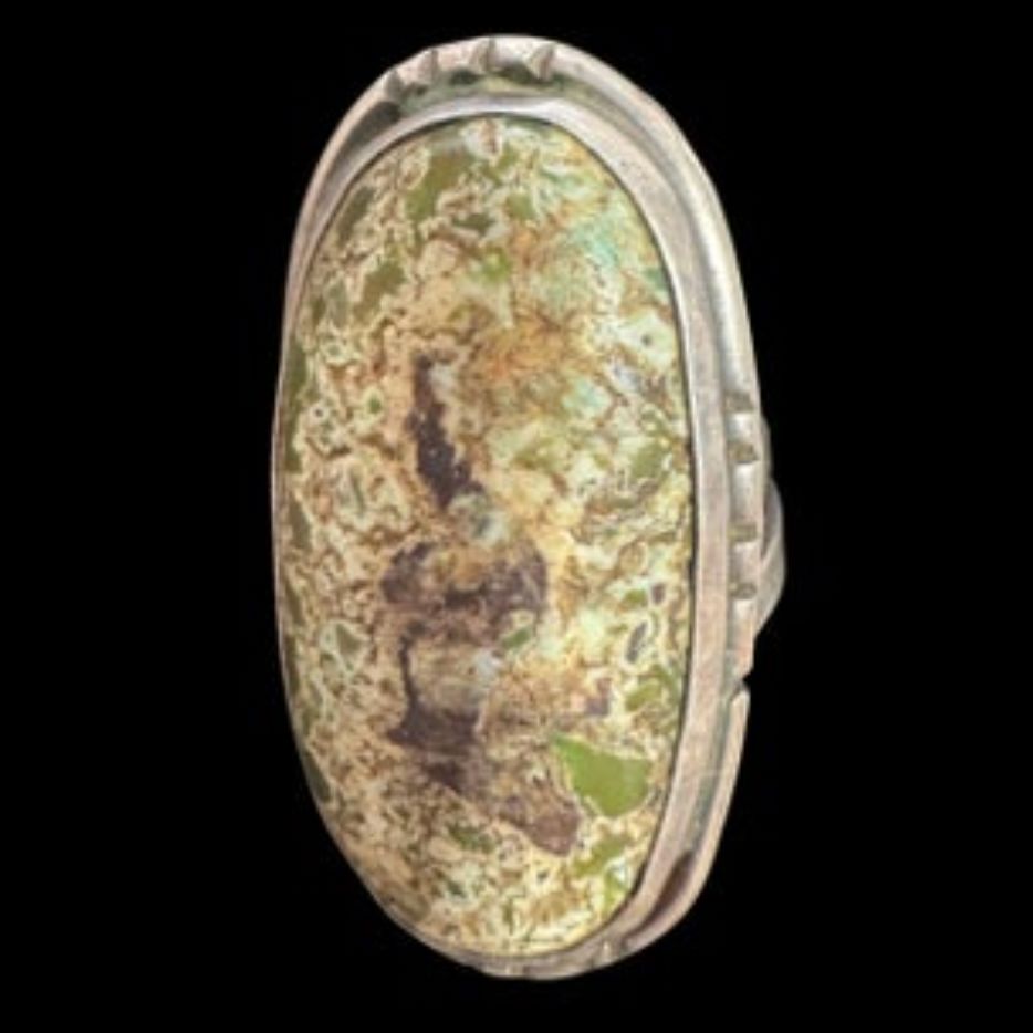 Sterling Silver Oval Variscite Ring – Size 8.25 - RMH387