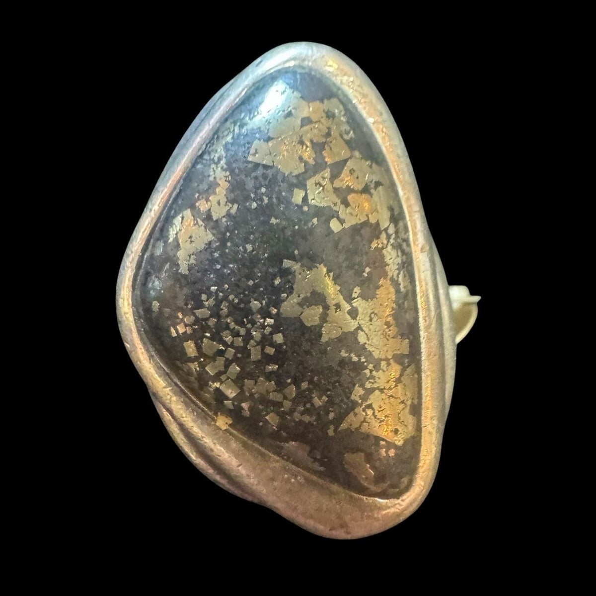 Sterling Silver Pyrite Statement Ring – Size 7.5 - RMH448