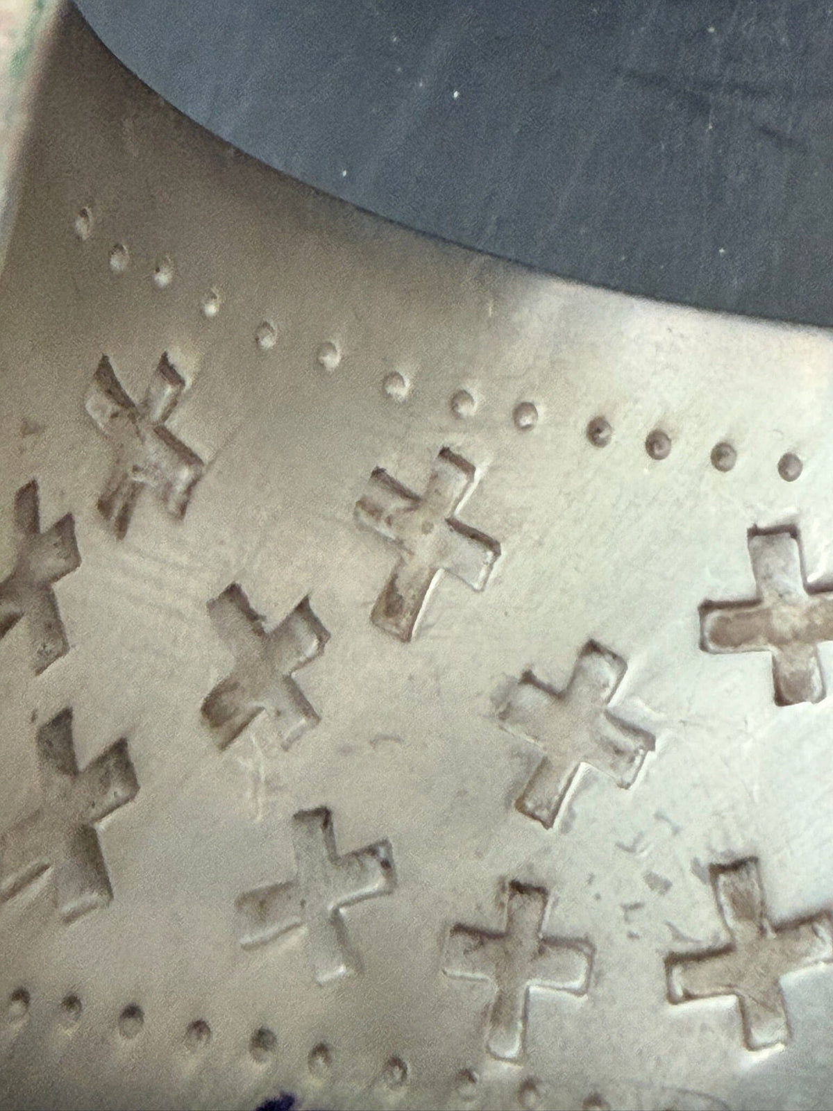 Sterling Silver Ribbed/14K Crosses Cuff - CMH243