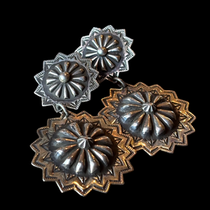 Sterling Silver Stamped Concho Earring - ERBJ8