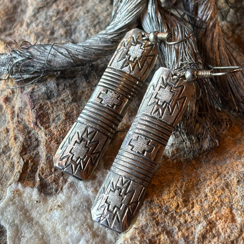 Sterling Silver Stamped Earring - ETL2