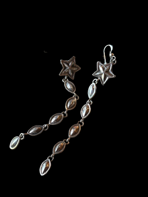 Sterling Silver Star Drop Earring - ESW77